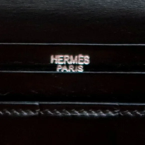 Hermès Béarn Black Leather H Buckle Long Wallet Bifold Luxury French Designer